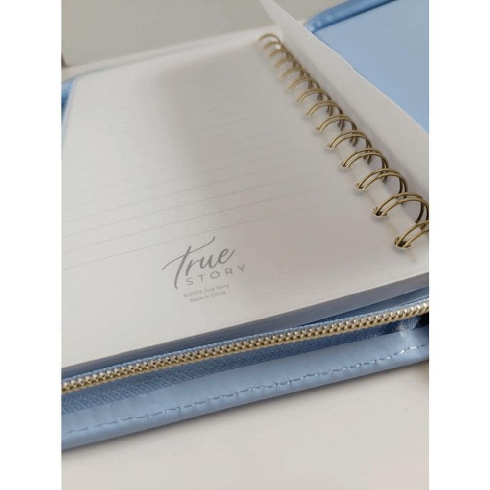 Padded Blue Zip Notes Journal - Picture 11 of 16